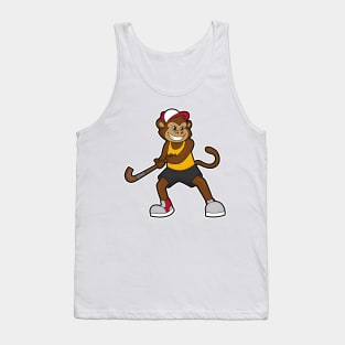 Monkey at Hockey with Hockey stick Tank Top